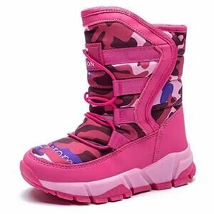 Hobibear Pink Faux Fur Lined Waterproof Baby Toddler Snow Boots, EUC, Size 2
